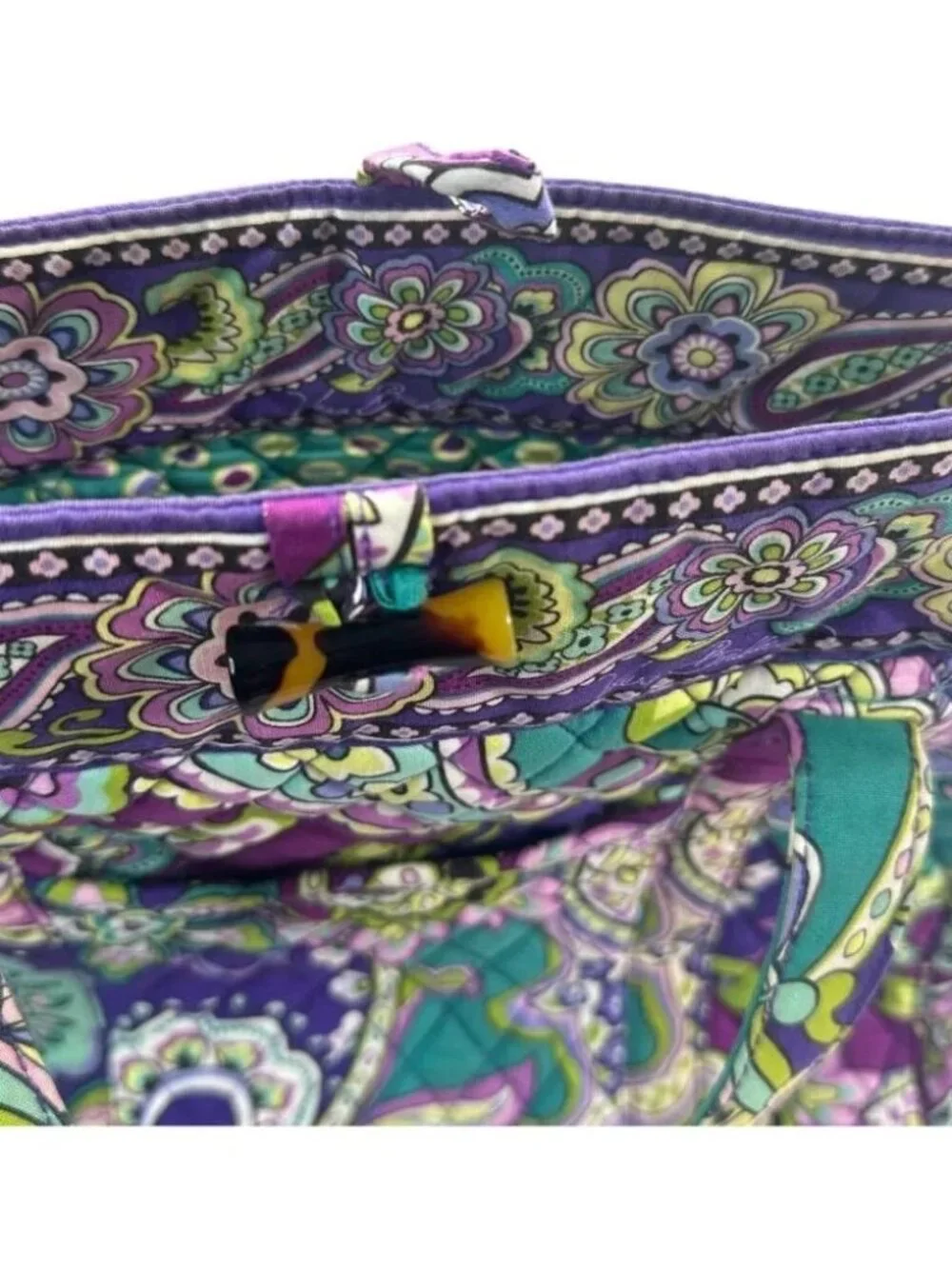 Vera Bradley Signature Laptop Tote Bag Multicolored Paisley Print